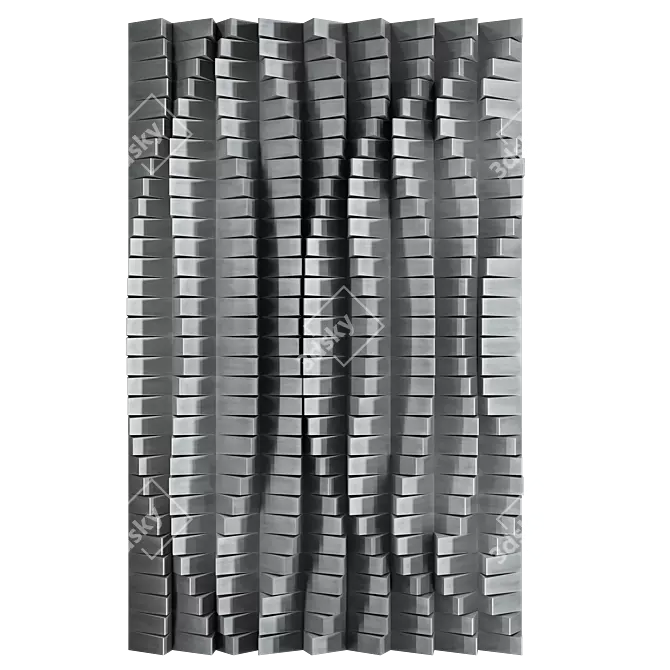 Abstract Metal Wall Sculpture 3D model image 2