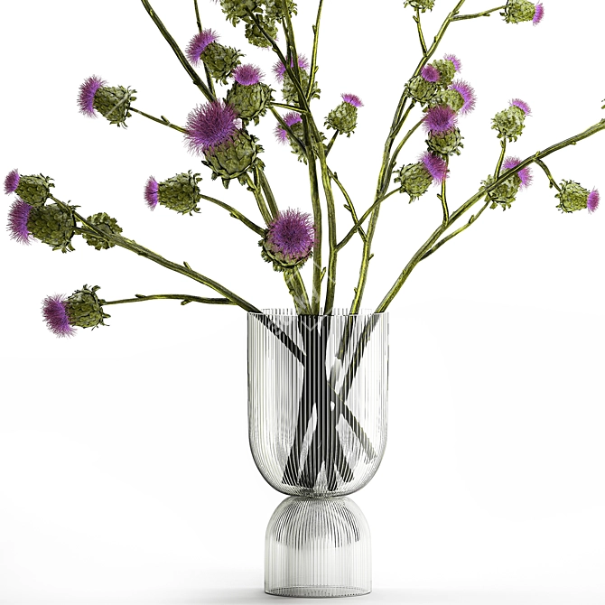 Thistle Thicket Greenery Bouquet 3D model image 3