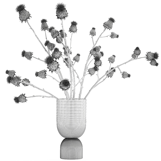 Thistle Thicket Greenery Bouquet 3D model image 7