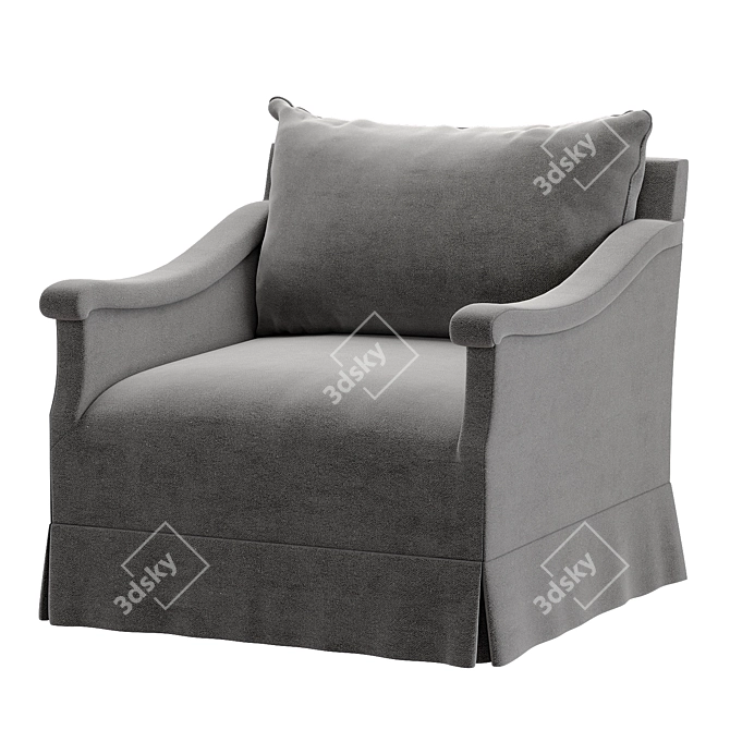 Elegant Vallone Lounge Chair 3D model image 1