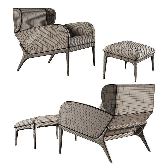 Malerba Antibes Lounge Chair 3D model image 5