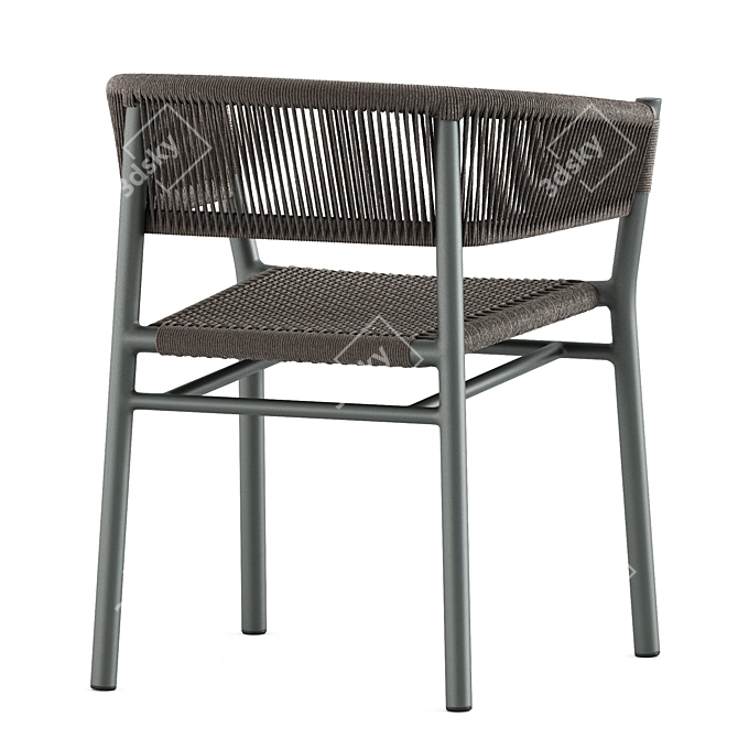 Modern Aluminum Kilt Dining Armchair 3D model image 5