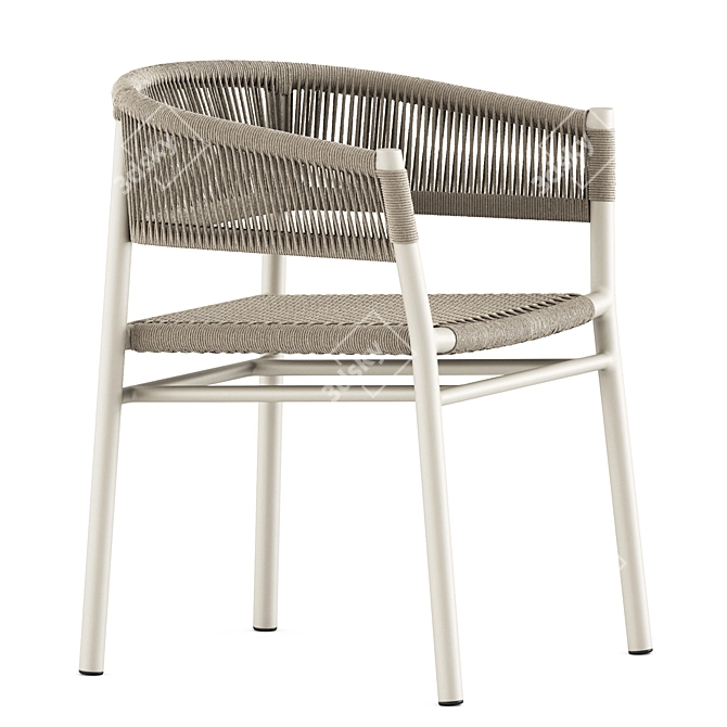 Modern Aluminum Kilt Dining Armchair 3D model image 6