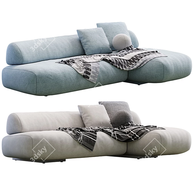 Sleek Modern Gogan Sofa Design 3D model image 6