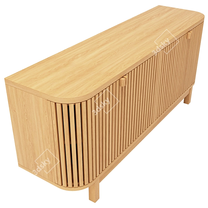 Modern Oak TV Stand Sideboard 3D model image 2