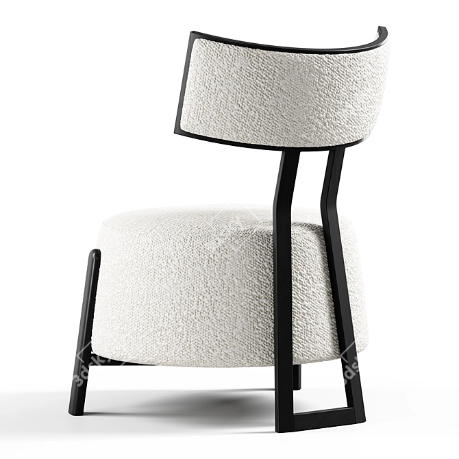 Seamless Textured Lounge Chair Model 3D model image 2