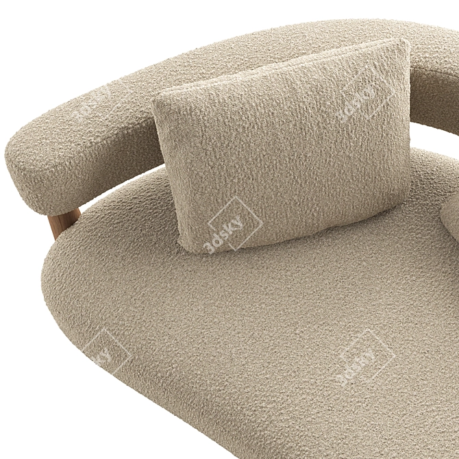 Modern Cove Settee Furniture Piece 3D model image 2