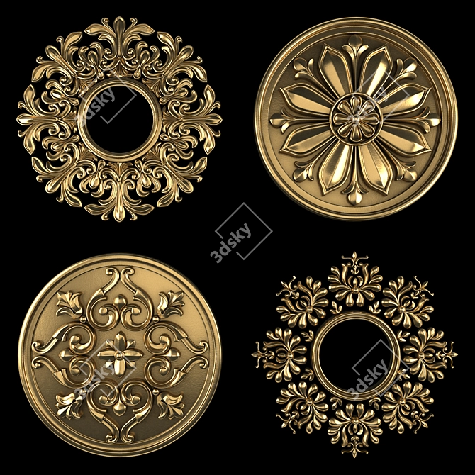 Luxury 3D Ornament Element Pack 3D model image 1