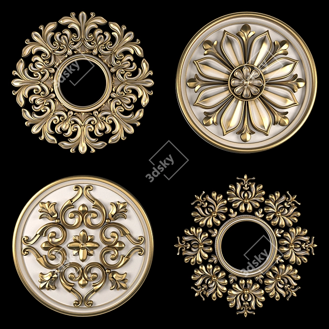 Luxury 3D Ornament Element Pack 3D model image 2