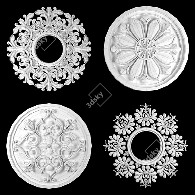 Luxury 3D Ornament Element Pack 3D model image 4