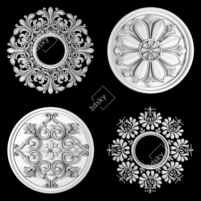 Luxury 3D Ornament Element Pack 3D model image 5
