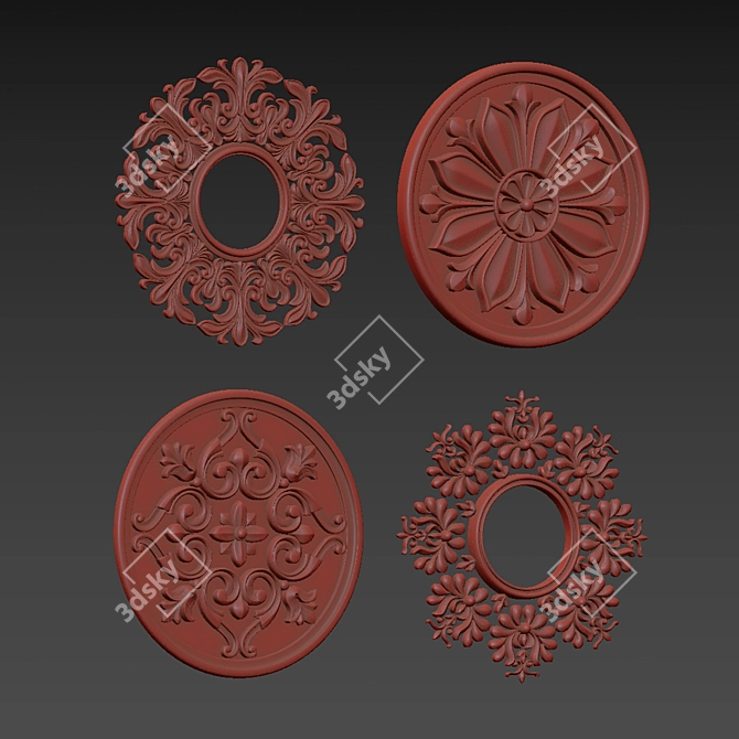 Luxury 3D Ornament Element Pack 3D model image 7
