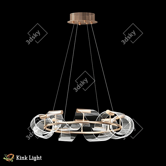 Golden Early Pendant Light 3D model image 1