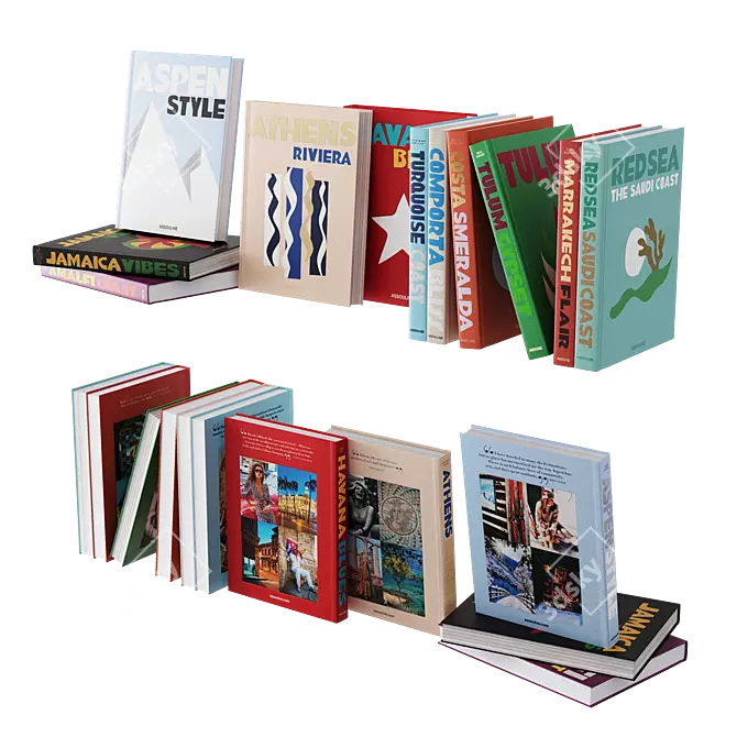 Assouline Travel Book Set 3 3D model image 1
