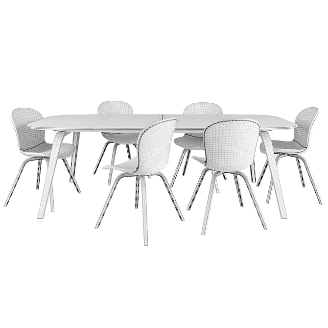 Modern Hauge Dining Set 3D model image 4