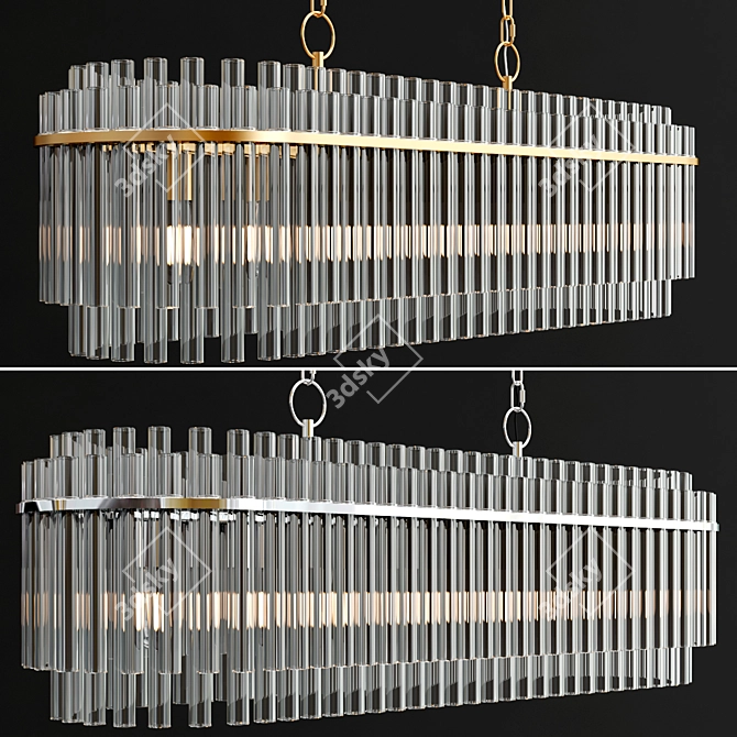 Modern Beckett Linear Suspension Light 3D model image 2