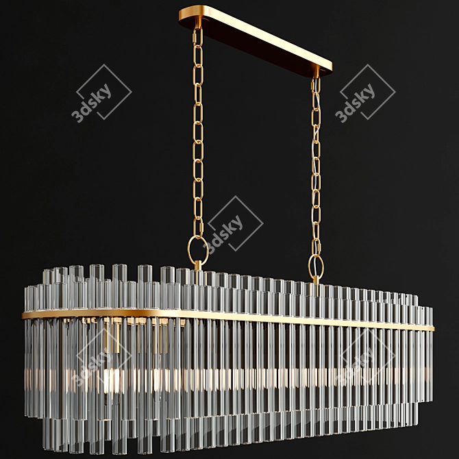Modern Beckett Linear Suspension Light 3D model image 5