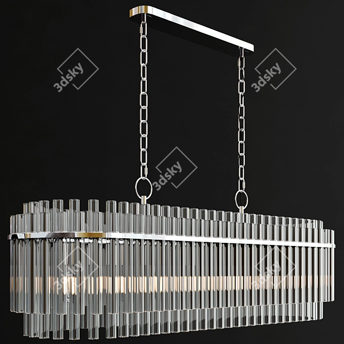 Modern Beckett Linear Suspension Light 3D model image 6