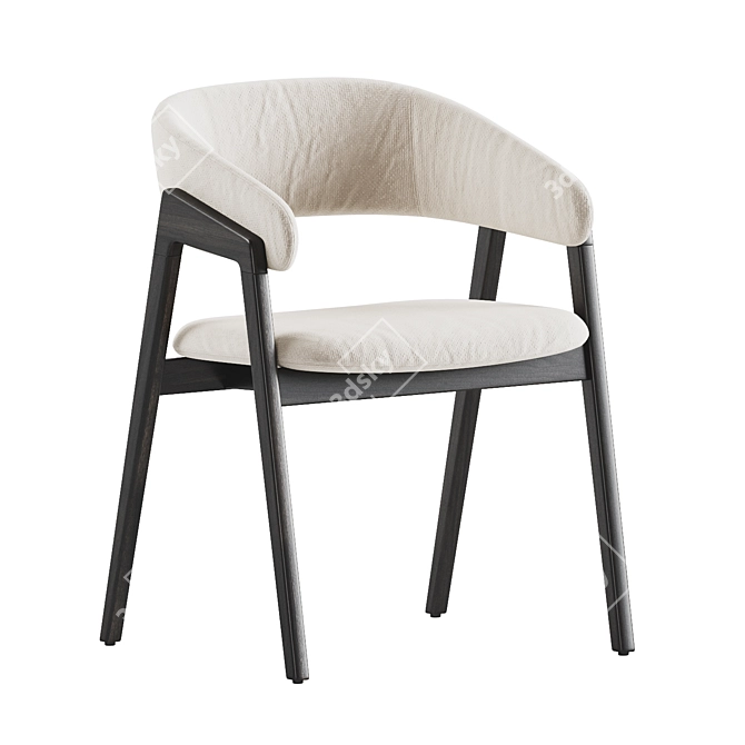Josra Dining Chair Natural Oak 3D model image 2