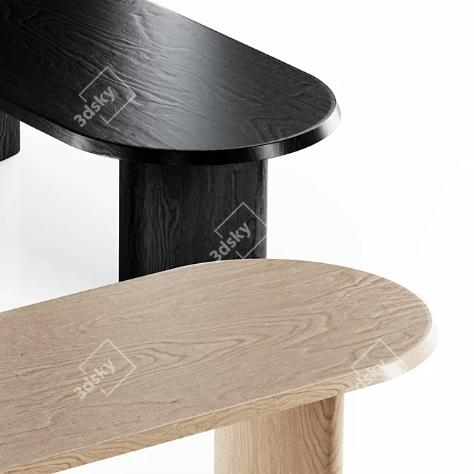 Luxury Ash Wood Dining Table 3D model image 2
