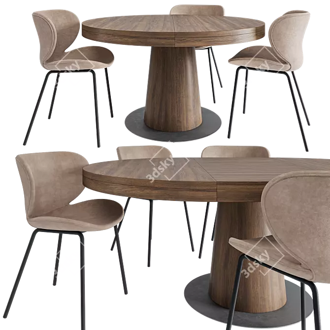 Elegant Granada Dining Set 3D model image 2