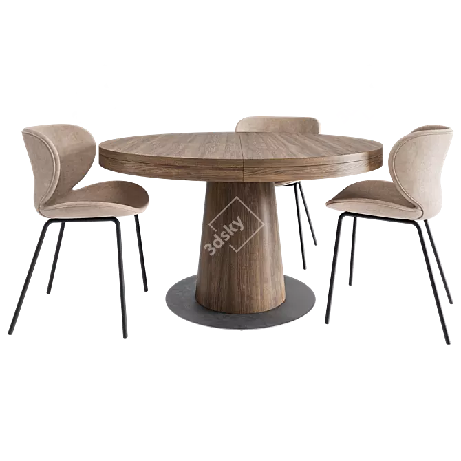 Elegant Granada Dining Set 3D model image 3