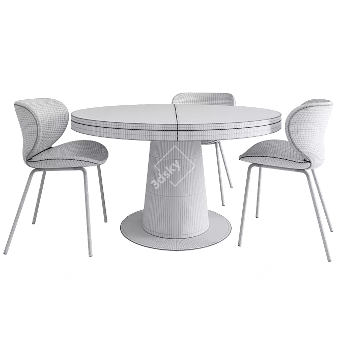 Elegant Granada Dining Set 3D model image 4