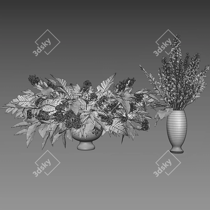 Green Bouquet Floral Set 064 3D model image 7