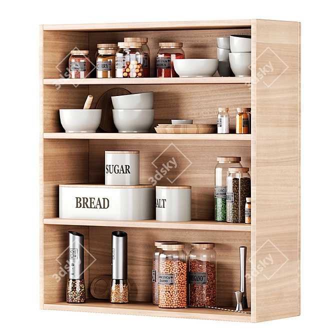 Kitchen Decor Set with Spices 3D model image 2