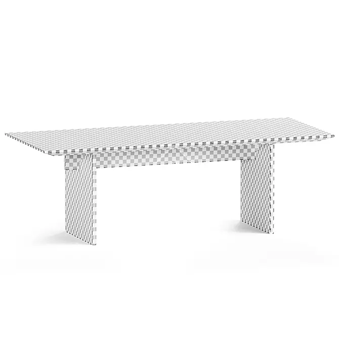 Rectangular Wood Dining Table N-DT01 3D model image 2