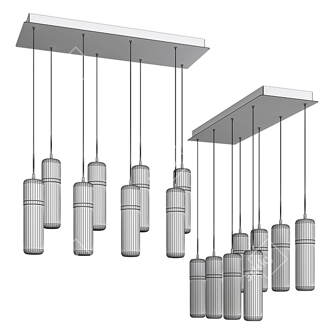 Elegant Verona Chandelier Fixture 3D model image 3