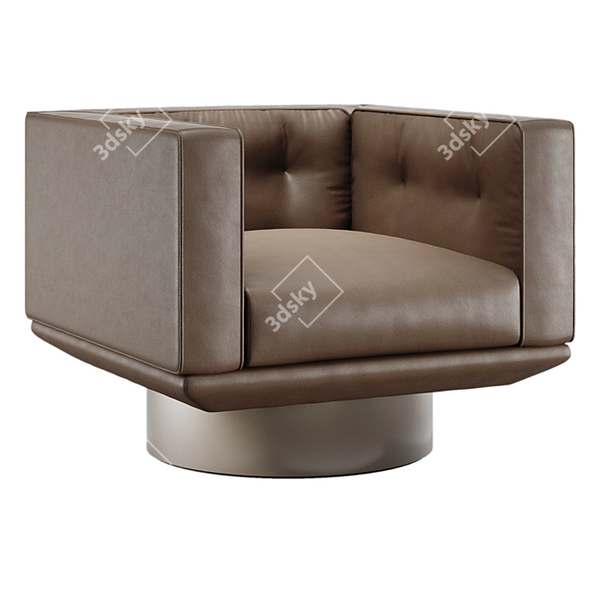 Modernist Elegance Comfort Armchair 3D model image 4