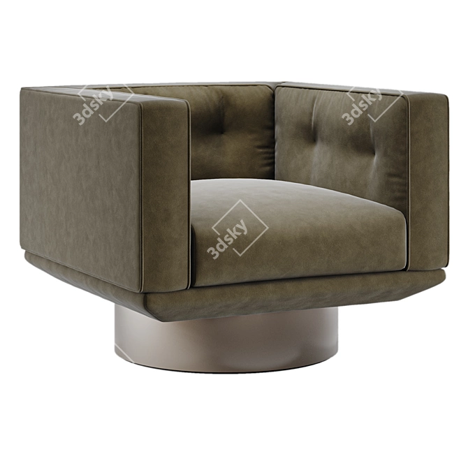 Modernist Elegance Comfort Armchair 3D model image 6