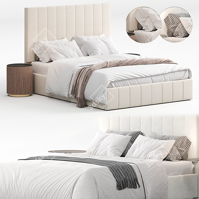 Elegance Upholstered Storage Bed 3D model image 1