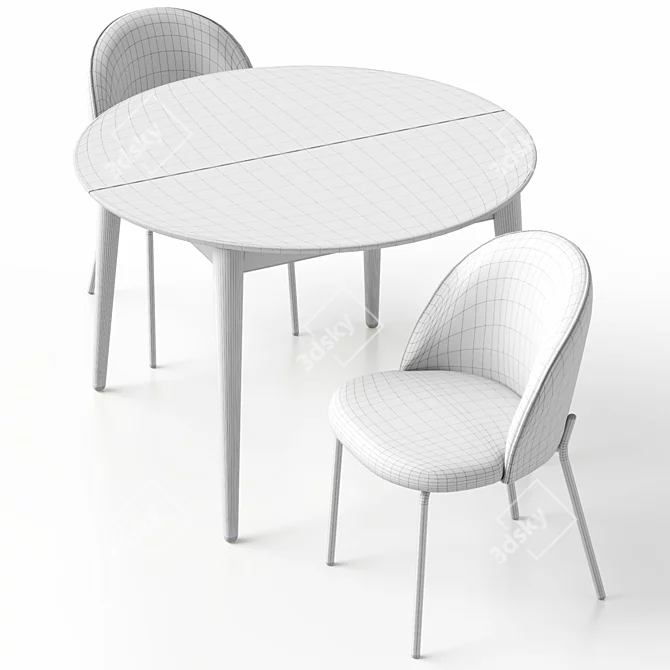 Customizable Dijon Chair and Extendable Stockholm Table 3D model image 10