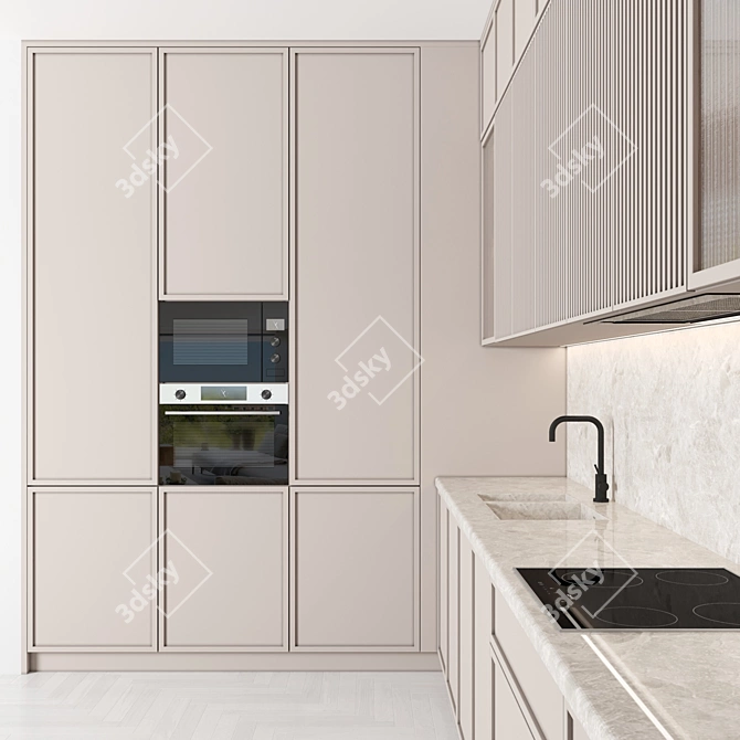  Modular Modern Kitchen Set 3D model image 4