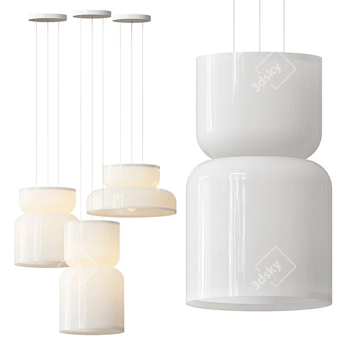 Sleek Totem LED Pendant Lights 3D model image 1