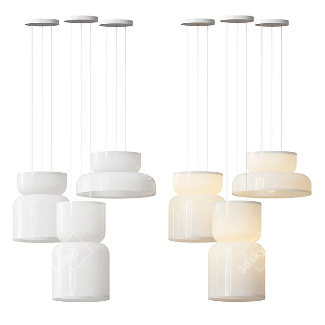 Sleek Totem LED Pendant Lights 3D model image 2