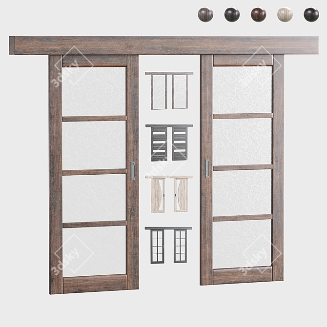 Modern 2016 Sliding Doors Kit 3D model image 1