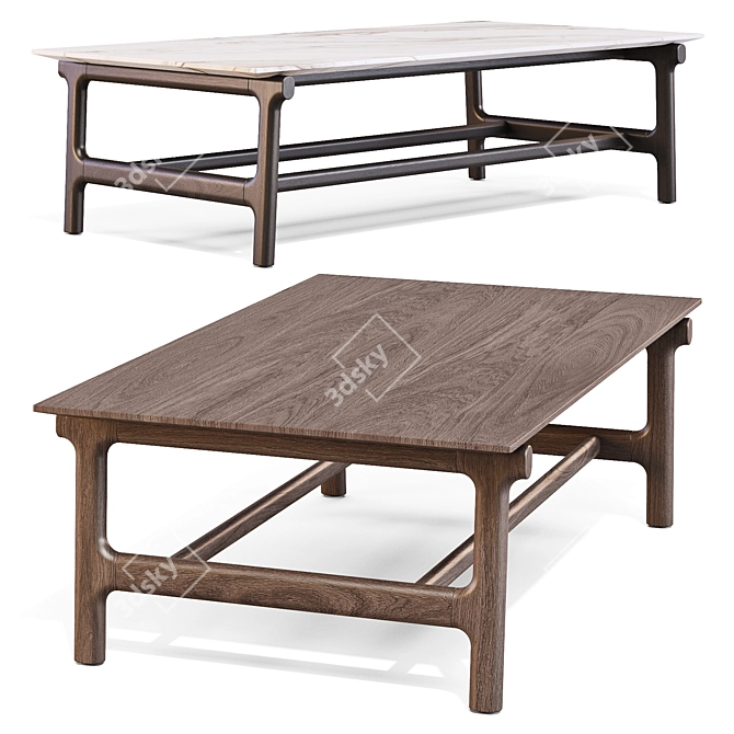 Pianca Fushimi Coffee Tables - Elegant Japanese Design 3D model image 2