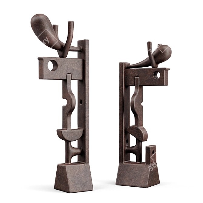  Constructive Abstract Metal Plaster Sculpture 3D model image 3