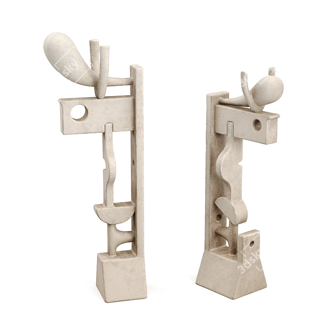  Constructive Abstract Metal Plaster Sculpture 3D model image 4
