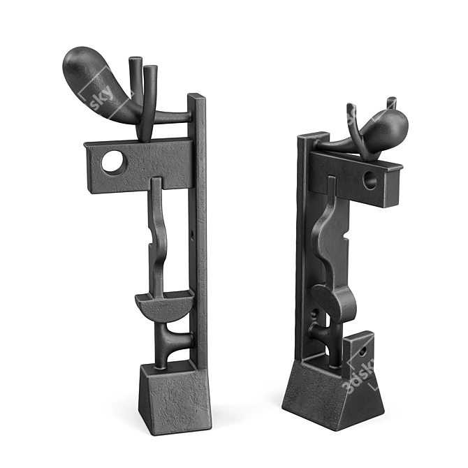  Constructive Abstract Metal Plaster Sculpture 3D model image 5