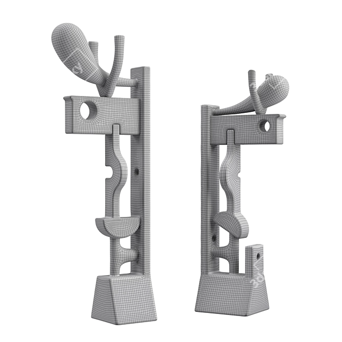  Constructive Abstract Metal Plaster Sculpture 3D model image 7