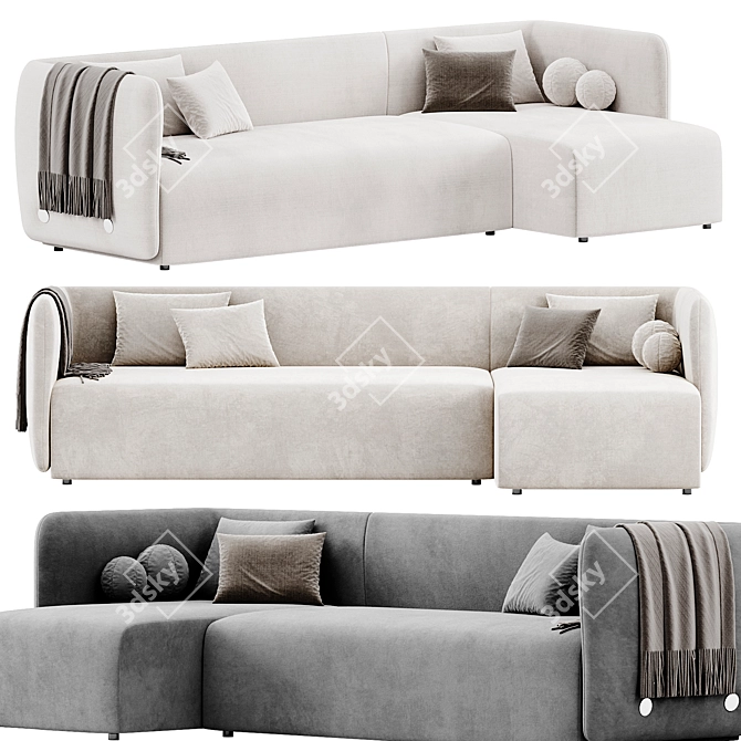 Modern Ersa Corner Sofa Set 3D model image 1