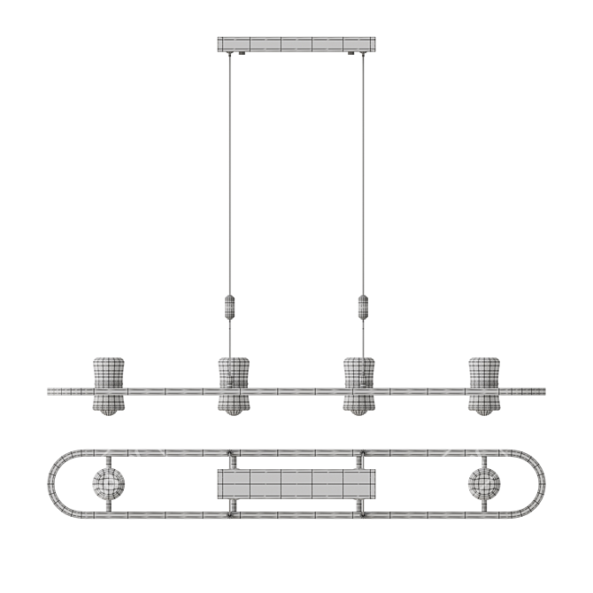 Sleek LED Pendant Light Fixture 3D model image 7