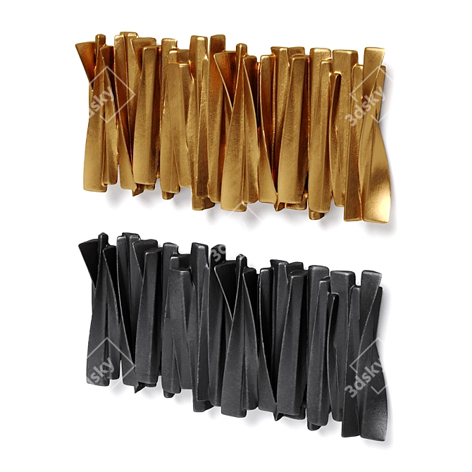Sculpted Metal Twisted Wall Art 3D model image 3