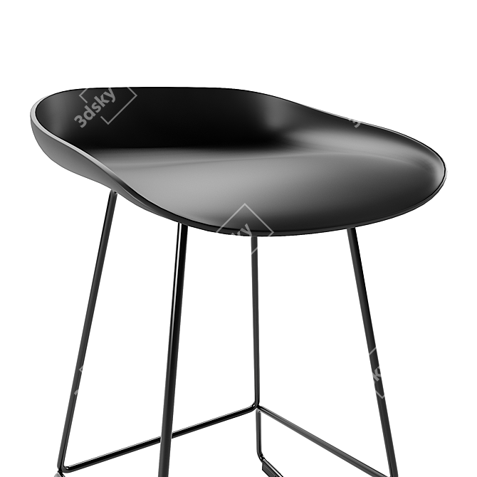 Modern Black Bar Stool - 65cm 3D model image 3