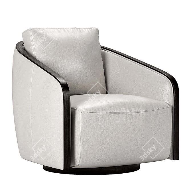 Luxury Pomona Leather Swivel Chair 3D model image 1