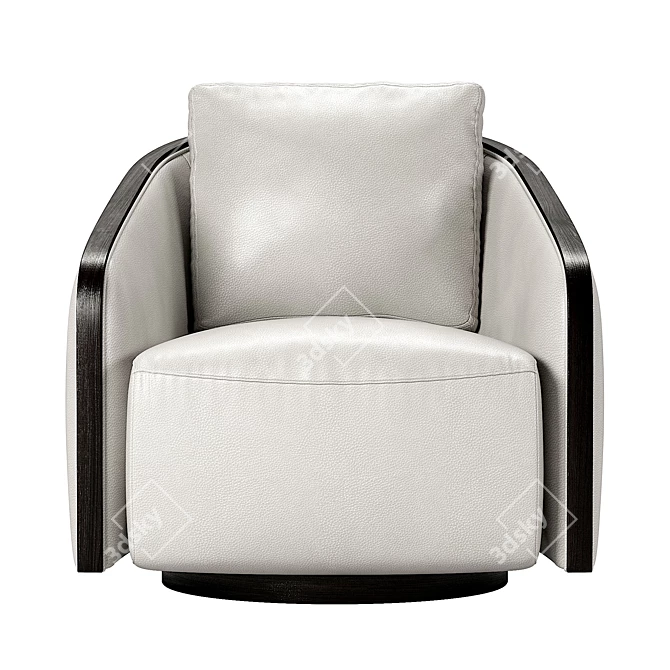 Luxury Pomona Leather Swivel Chair 3D model image 2